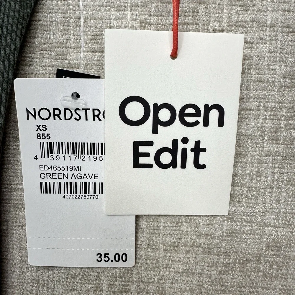 Open Edit Dress Womens Size XS Ribbed Short Sleeve Bodycon NWT‎ Mini Casual